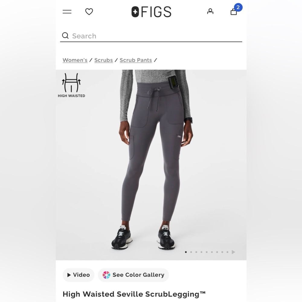 Figs Scrub Leggings Gray Size XXL
